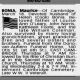Obituary-BONIA Maurice E