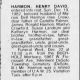 Obituary-HARMON Henry D