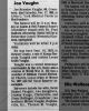 Obituary-VAUGHAN Joe B Obituary-VAUGHAN Joe B